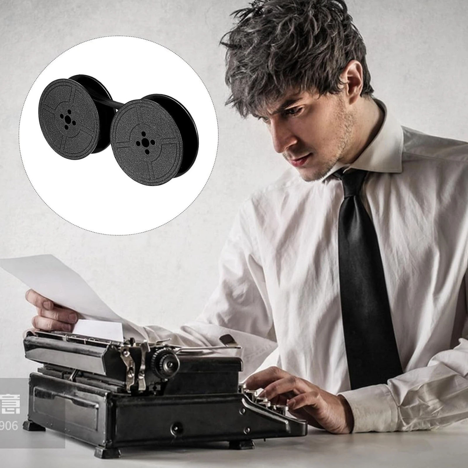Typewriter Ribbon Roll - 2 рулона универсальной черной ленты для