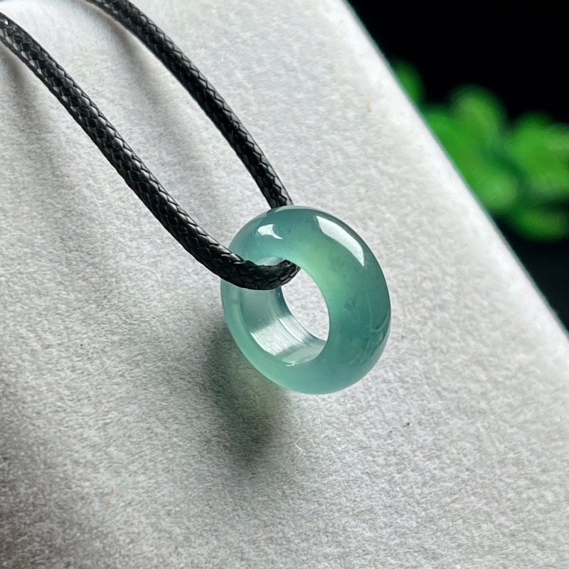 Vintage Necklace - Натуральный изумрудно-голубой кулон-оберег с бусиной удачи,